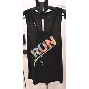 Chin Up Tank Top Women's Black Run Multicolor Large